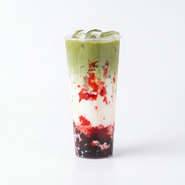 Strawberry Matcha Milk Tea.